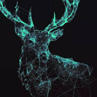 Geometric deer wallpaper