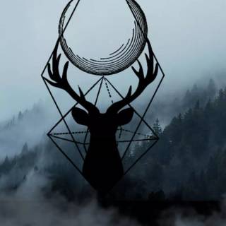 Geometric deer wallpaper