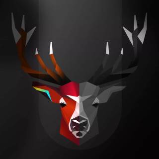 Geometric deer wallpaper