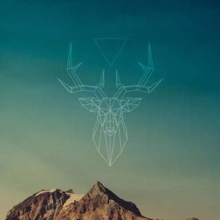 Geometric deer wallpaper