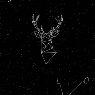 Geometric deer wallpaper