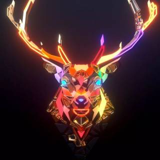 Geometric deer wallpaper