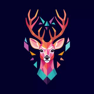 Geometric deer wallpaper