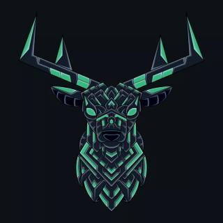 Geometric deer wallpaper