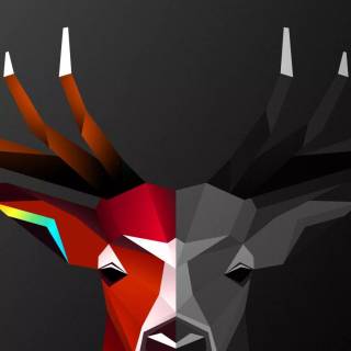 Geometric deer wallpaper