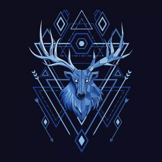 Geometric deer wallpaper