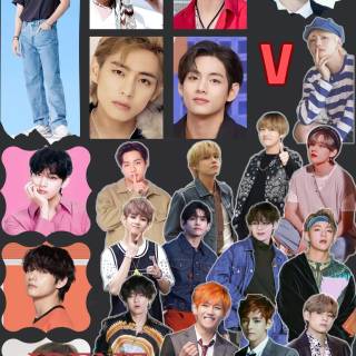 BTS V collage wallpaper