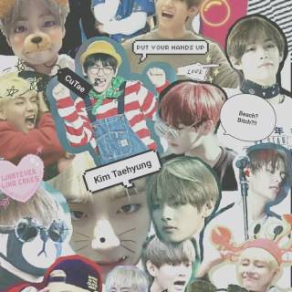 BTS V collage wallpaper
