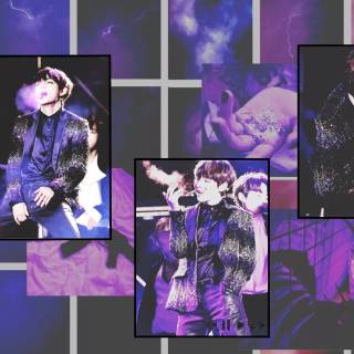 BTS V collage wallpaper