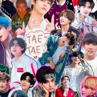 BTS V collage wallpaper