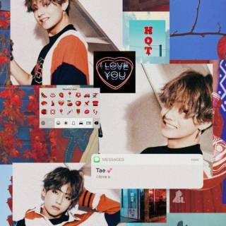 BTS V collage wallpaper