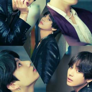 BTS V collage wallpaper