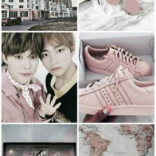 BTS V collage wallpaper