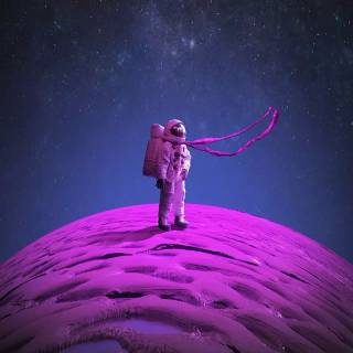 Purple astronaut wallpaper