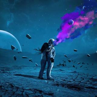 Purple astronaut wallpaper