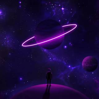 Purple astronaut wallpaper