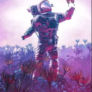 Purple astronaut wallpaper