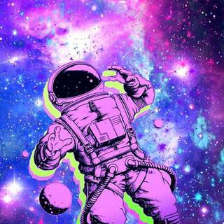 Purple astronaut wallpaper