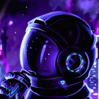 Purple astronaut wallpaper
