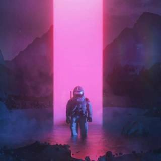 Purple astronaut wallpaper