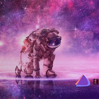 Purple astronaut wallpaper