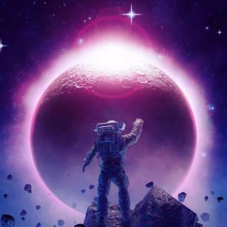 Purple astronaut wallpaper