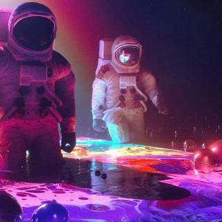 Purple astronaut wallpaper