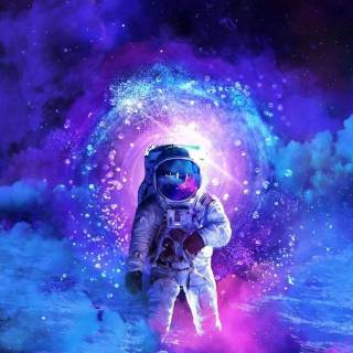 Purple astronaut wallpaper