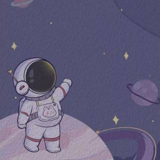 Purple astronaut wallpaper