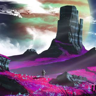 Purple astronaut wallpaper