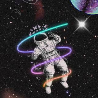 Purple astronaut wallpaper