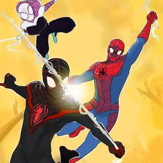 Spider-Man and Spider Gwen wallpaper