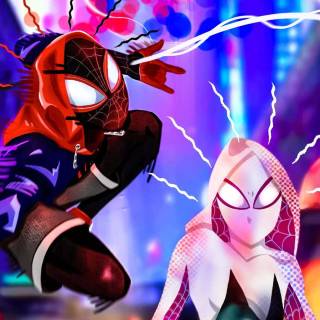 Spider-Man and Spider Gwen wallpaper