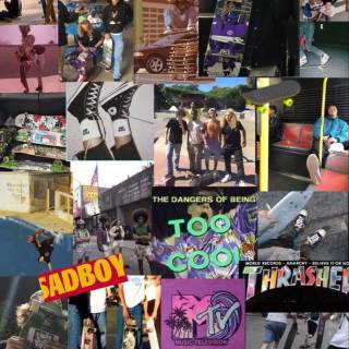 Skateboard girl collage wallpaper