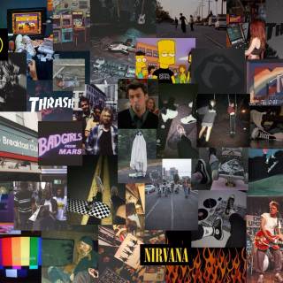 Skateboard girl collage wallpaper