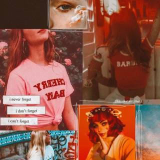 Skateboard girl collage wallpaper