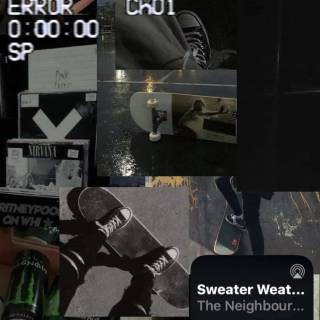 Skateboard girl collage wallpaper