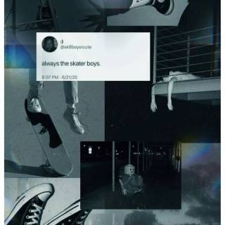 Skateboard girl collage wallpaper