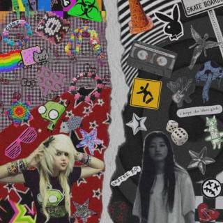 Skateboard girl collage wallpaper