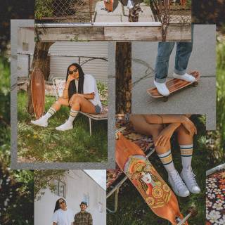 Skateboard girl collage wallpaper