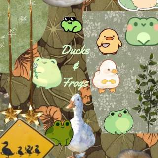 Duck collage wallpaper