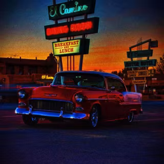 Neon classic cars wallpaper