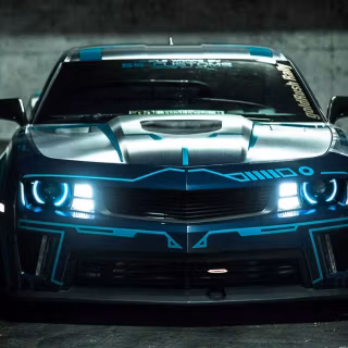 Neon classic cars wallpaper