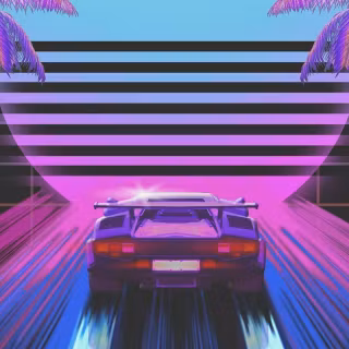 Neon classic cars wallpaper