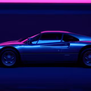 Neon classic cars wallpaper