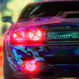 Neon classic cars wallpaper