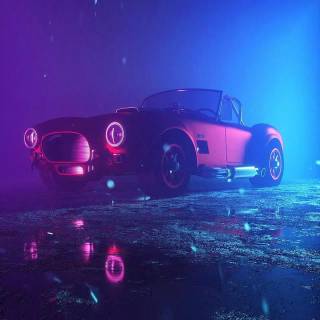 Neon classic cars wallpaper
