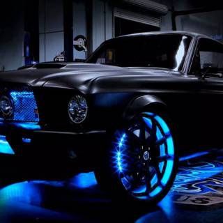 Neon classic cars wallpaper