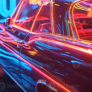 Neon classic cars wallpaper