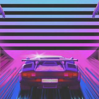 Neon classic cars wallpaper